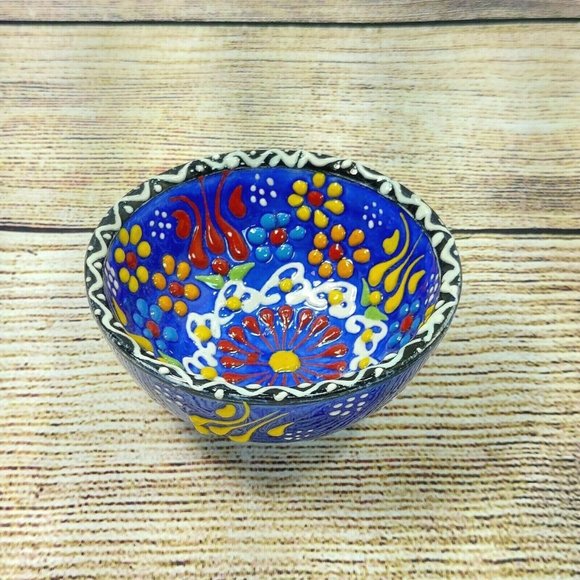 Ceramic Round Bowl Handmade Tapas Pottery Pinch Small Dip Dish Serveware Décor - Picture 2 of 10
